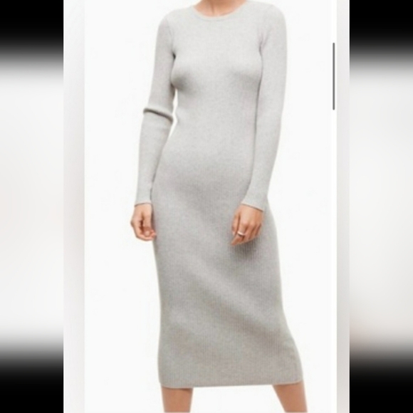 The group babaton streep dress bodycon Gray rib knit dress s-m - Picture 8 of 11